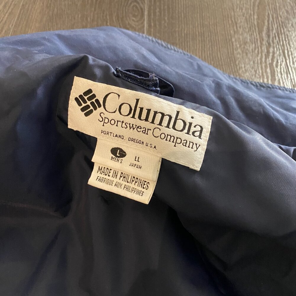 COLUMBIA 'BUGABOO' JACKET NAVY GREEN YELLOW SIZE LARGE PREOWNED - Picture 6 of 16
